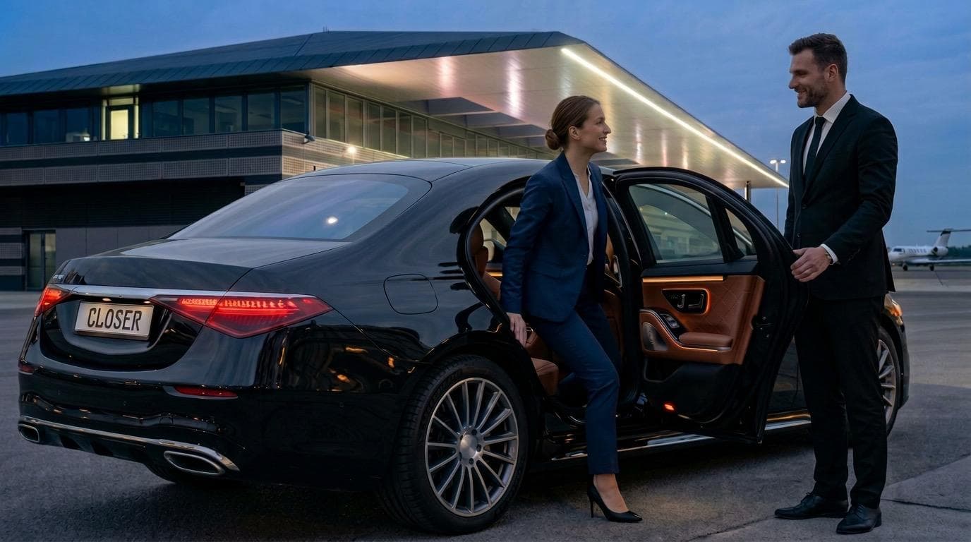 Professioneller Chauffeur mit Mercedes-Benz in Wien