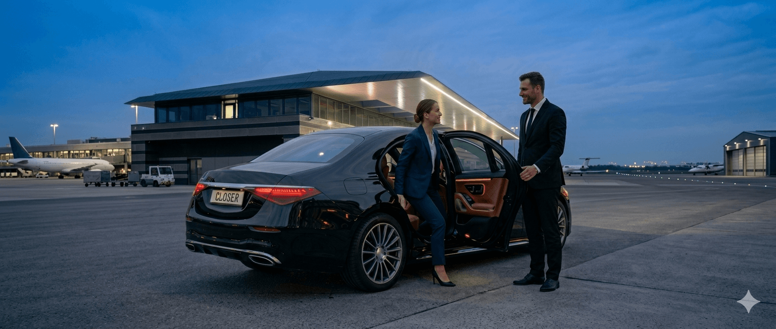 Professional chauffeur with Mercedes-Benz in Vienna