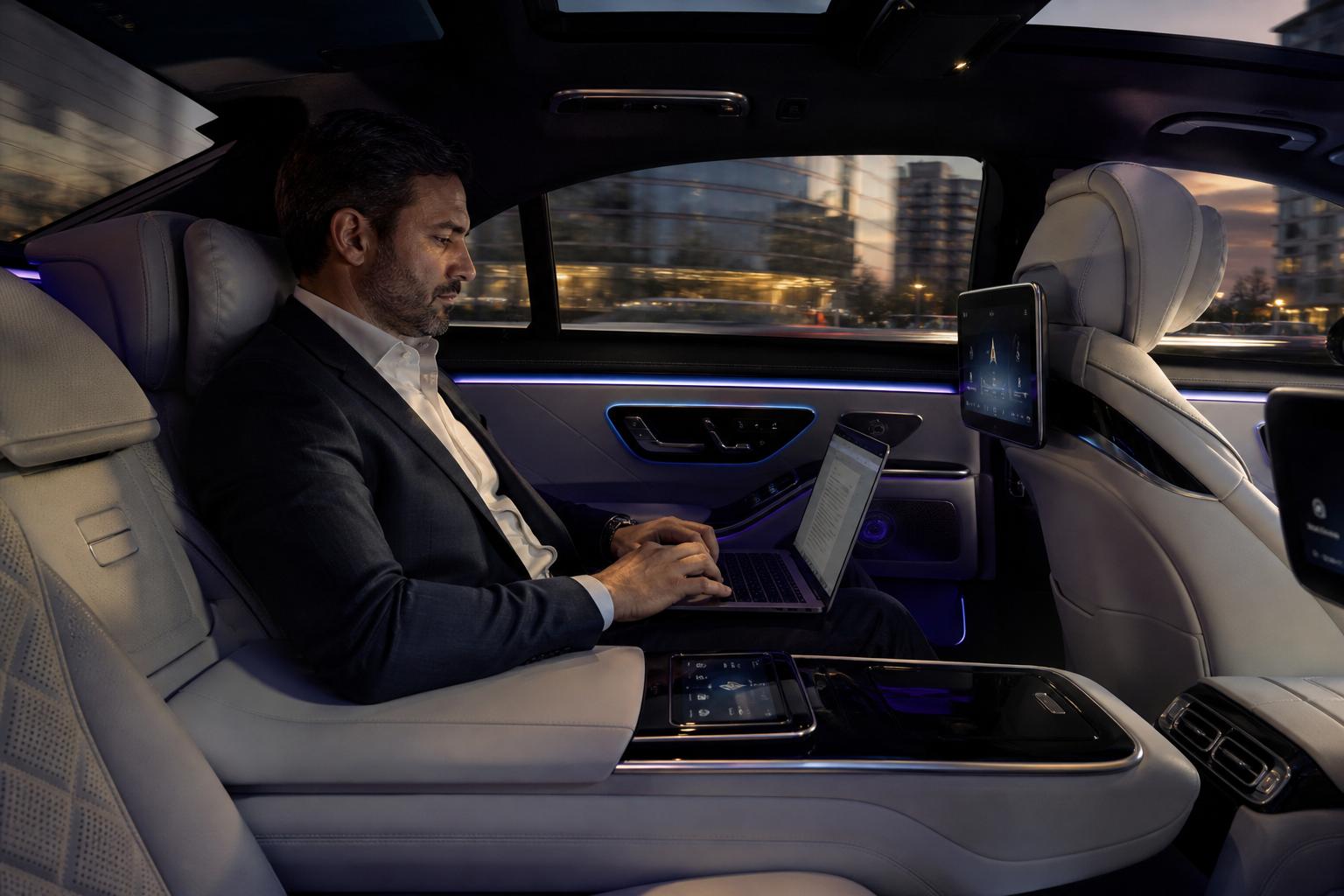 Professional chauffeur with Mercedes-Benz in Vienna
